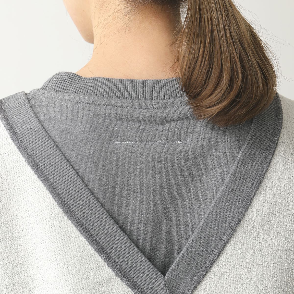 Maison エムエムシックス Margiela Maison メゾンマルジェラ スウェット 半袖 S レイヤード S クルーネック Mm6 ロゴ 852m エントリーでポイント最大7倍 25日21時 23時59まで S52gu0113 トレーナー レディース