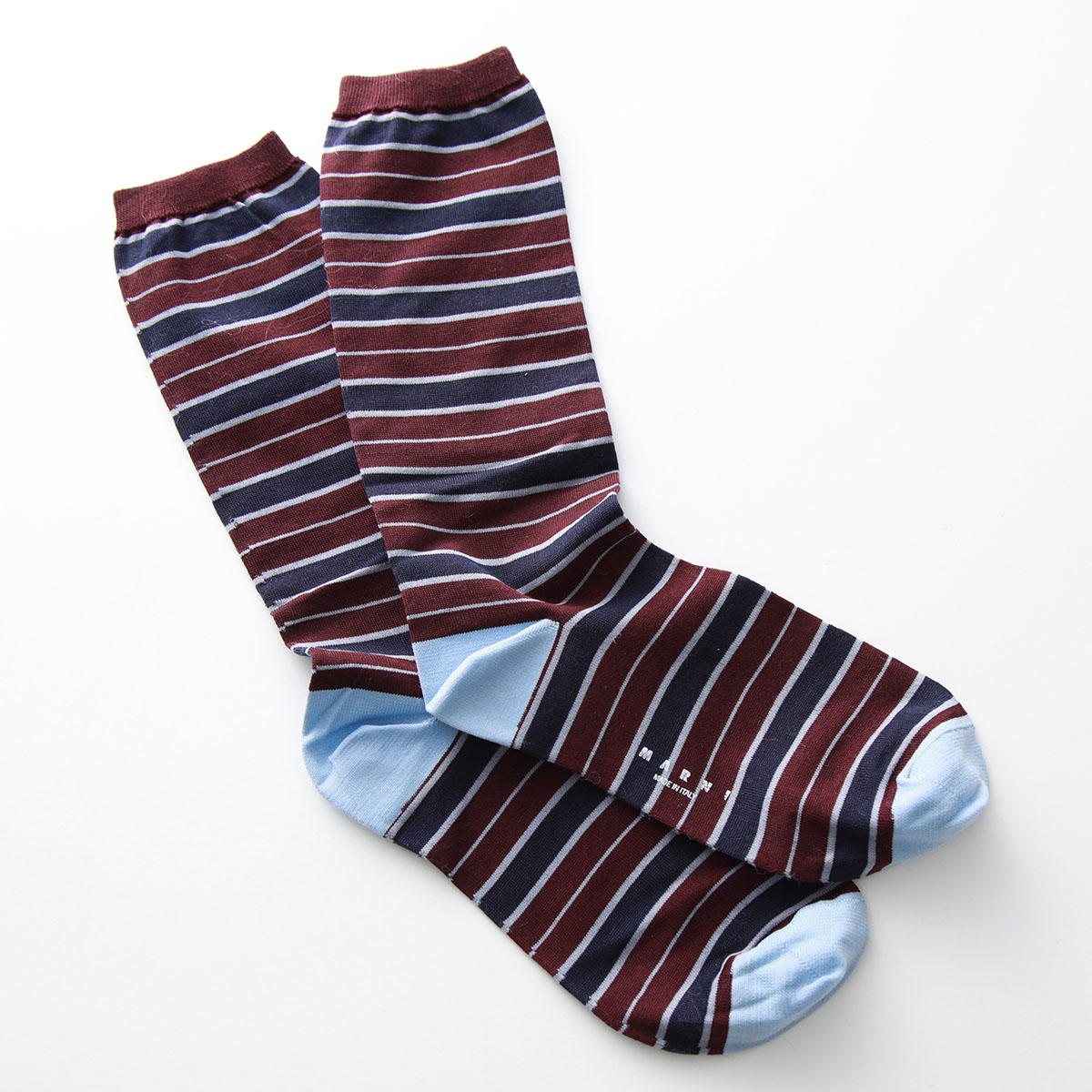 【楽天市場】MARNI マルニ ハイソックス SKMC0040Q0 FC123 レディース ボーダー 靴下 RGR90/BURGUNDY