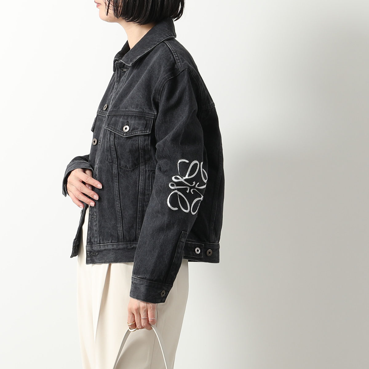 レディース*LOEWE*コットンケープジャケット アナグラムロゴ付 LOEWE ロエベ デニムジャケット ANAGRAM アナグラム H526Y50W18