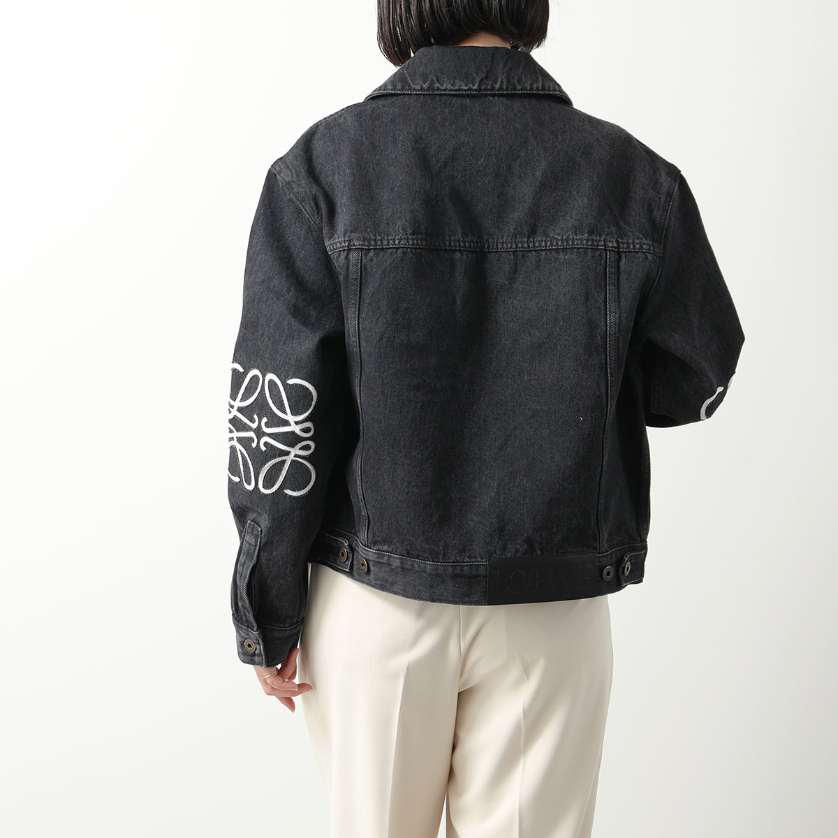 レディース*LOEWE*コットンケープジャケット アナグラムロゴ付 LOEWE ロエベ スカーフ ANAGRAM LI アナグラム ライン