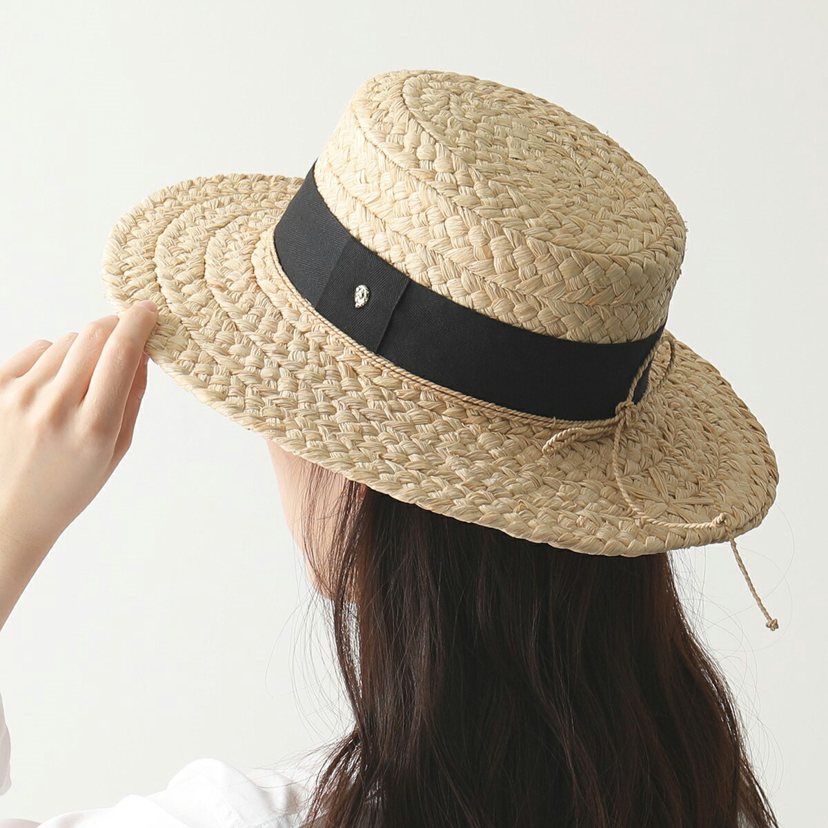 当季大流行 かんかん帽 美品 ヘレンカミンスキー Circe麦わら帽子 麦わら帽子