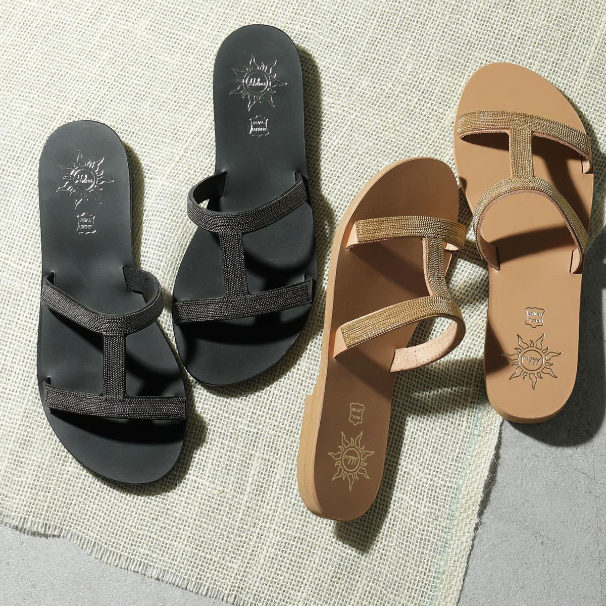 楽天市場 エントリーでポイント最大7倍 15日21時 23時59まで Helios Sandals ヘリオスサンダル He15 0045 カラー2色 レザー フラットサンダル ストラップサンダル Hモチーフ 靴 レディース Cp Sandal インポートセレクト Musee