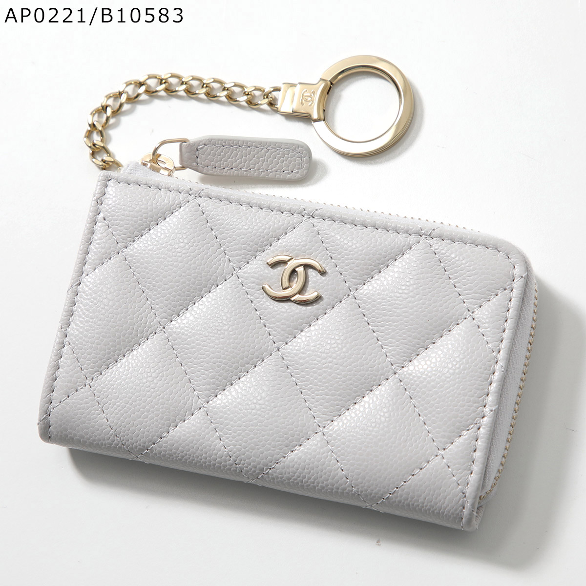 新品CHANELシャネル　キーリング付コインカードケース　ココマーク　マトラッセ CHANEL - CHANELシャネル キーリング付コインカードケース ココ