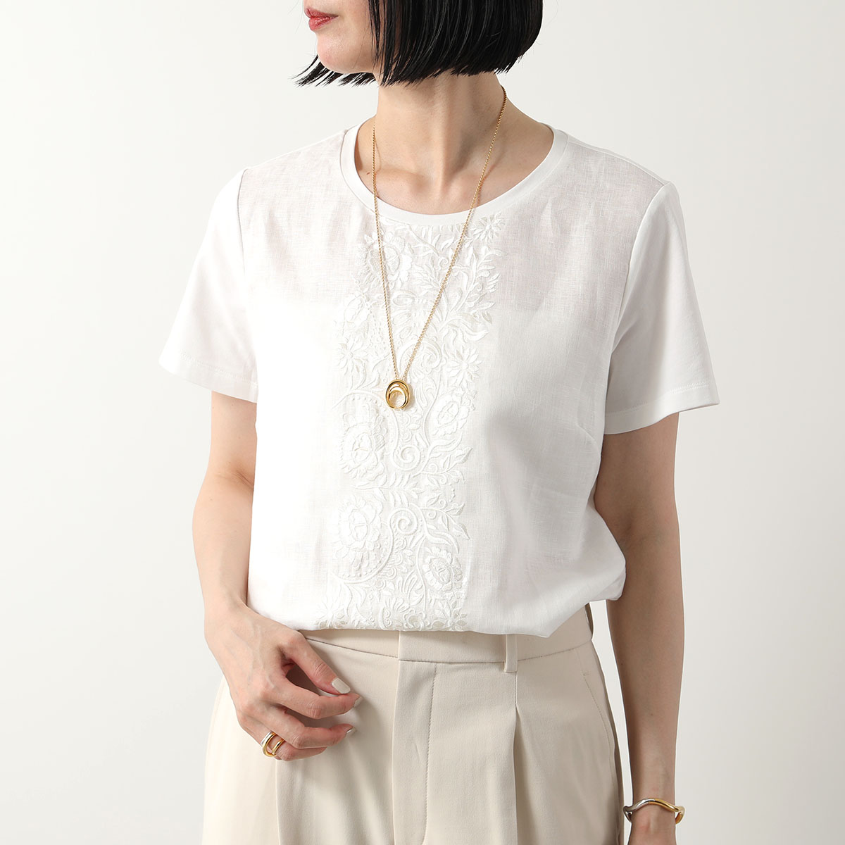 DEMYLEE デミリー 半袖 カットソー BELLAME TOP ベラメ トップ WCS24003 レディース Tシャツ クルーネック パフスリーブ カラー2色 DEMYLEE デミリー 半袖 カットソー BELLAME TOP ベラメ トップ