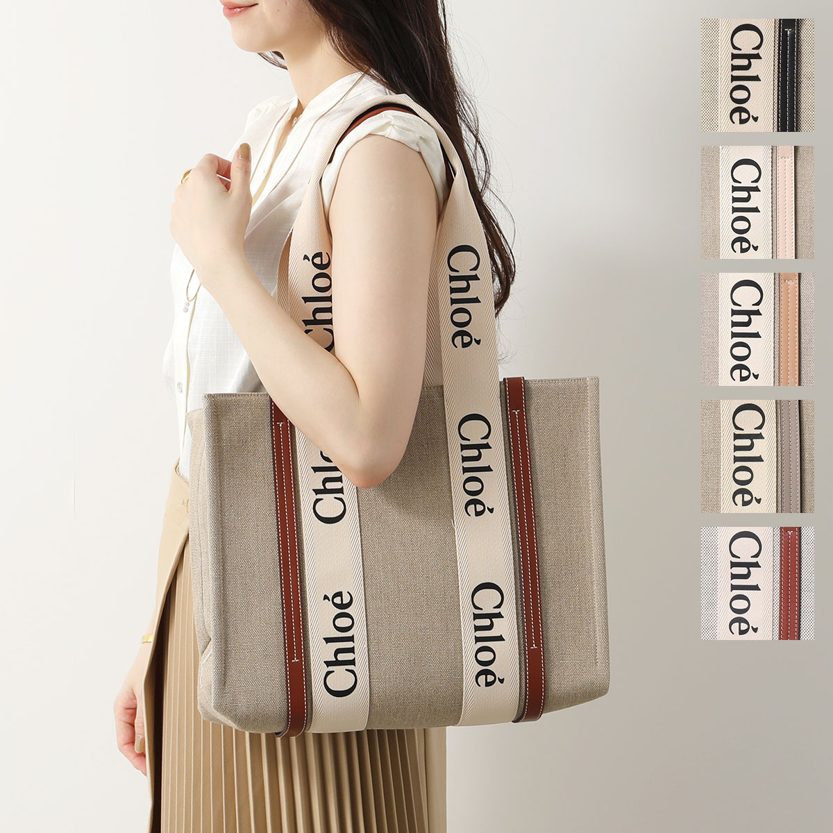 【訳あり】Chloe Woody トートバッグ CHC22SS397G43 27S Chloe クロエ トートバッグ レディース22AS397 I26 WOODY