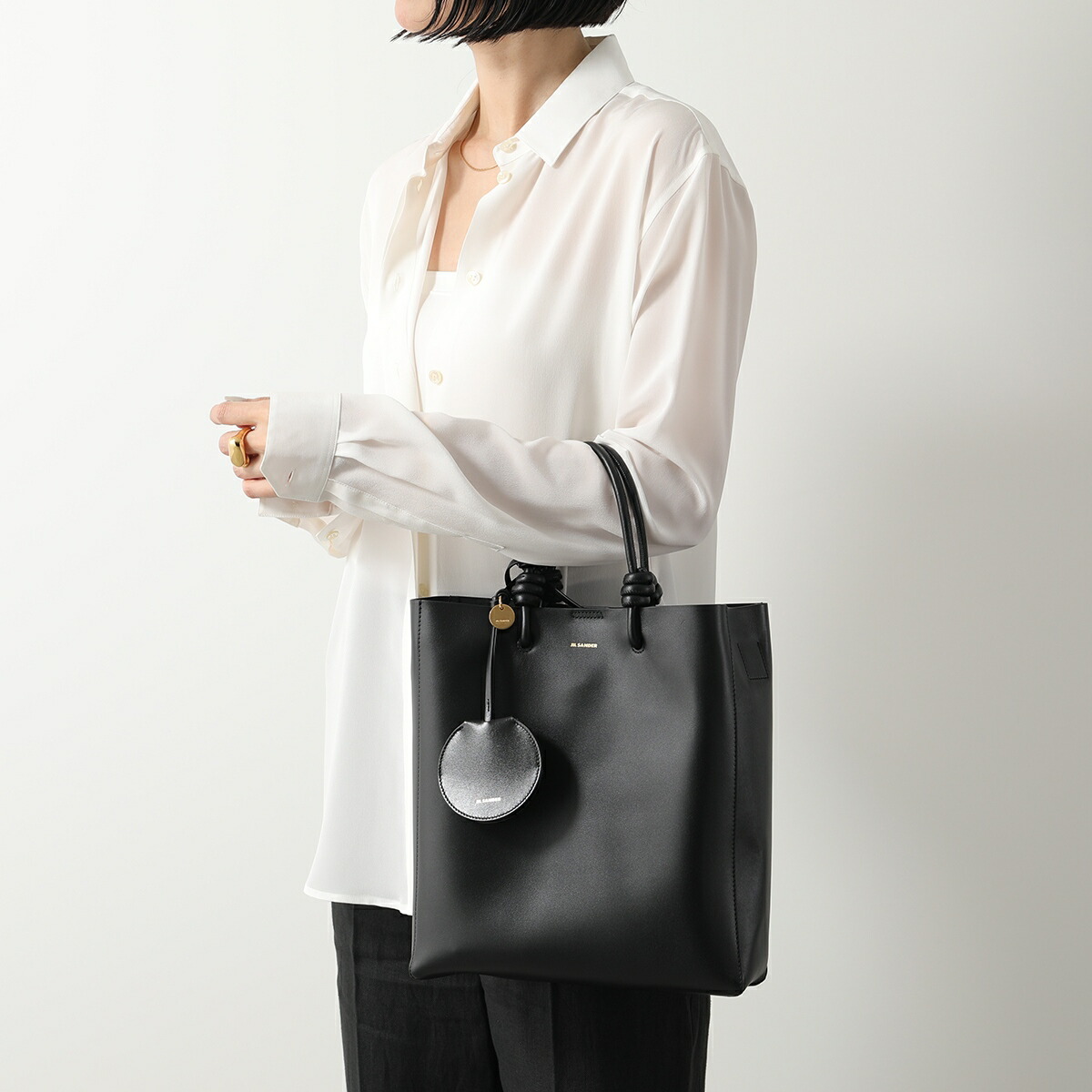 ジルサンダー/ネックキーリング/ネックストラップ/ブラック/レザー JIL SANDER ジルサンダー キーリング J07UA0004 P4841 レディース