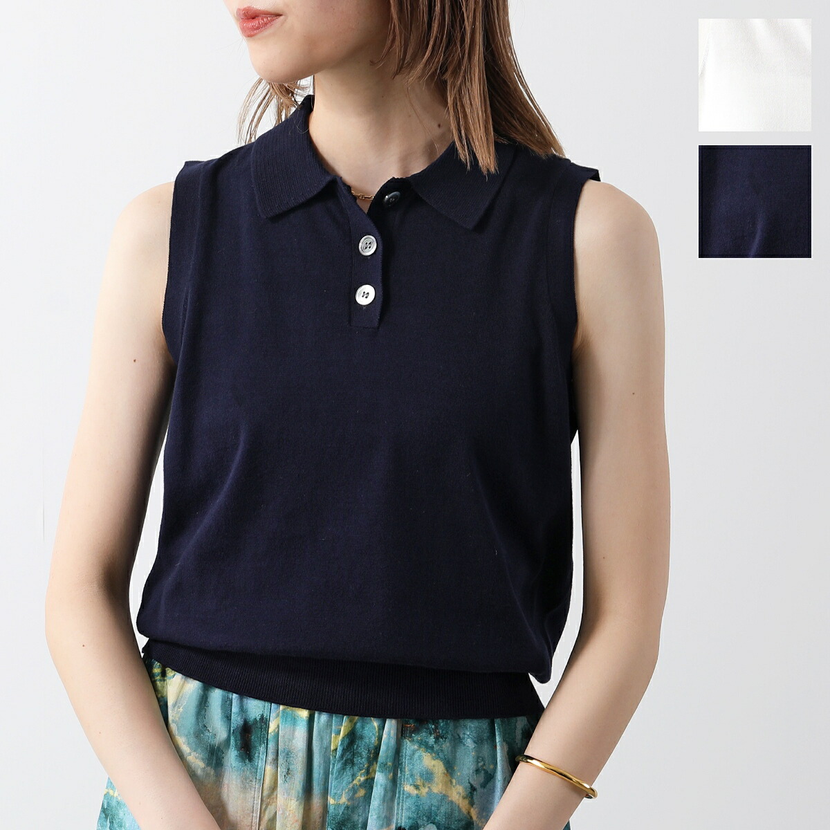 DEMYLEE デミリー ノースリーブ ニット AYANA TOP アヤナ トップ WSS24051 レディース ポロシャツ コットン カラー2色