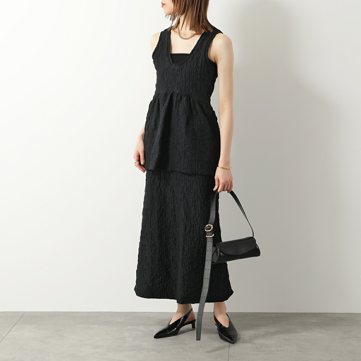 GANNI ワンピース F8974 6757 サテン フラワープリント セール35%OFF】ガニー GANNI GANNI ワンピース F8974 6757