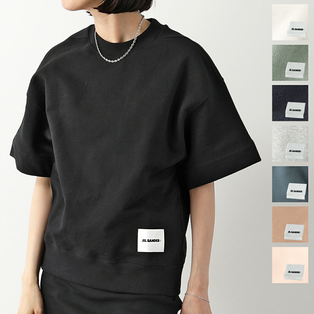 JIL SANDER+ ジルサンダー プラス 半袖 スウェット J40GC0105 J20010 J20039 レディース クルーネック ロゴ オーバーサイズ カラー8色
