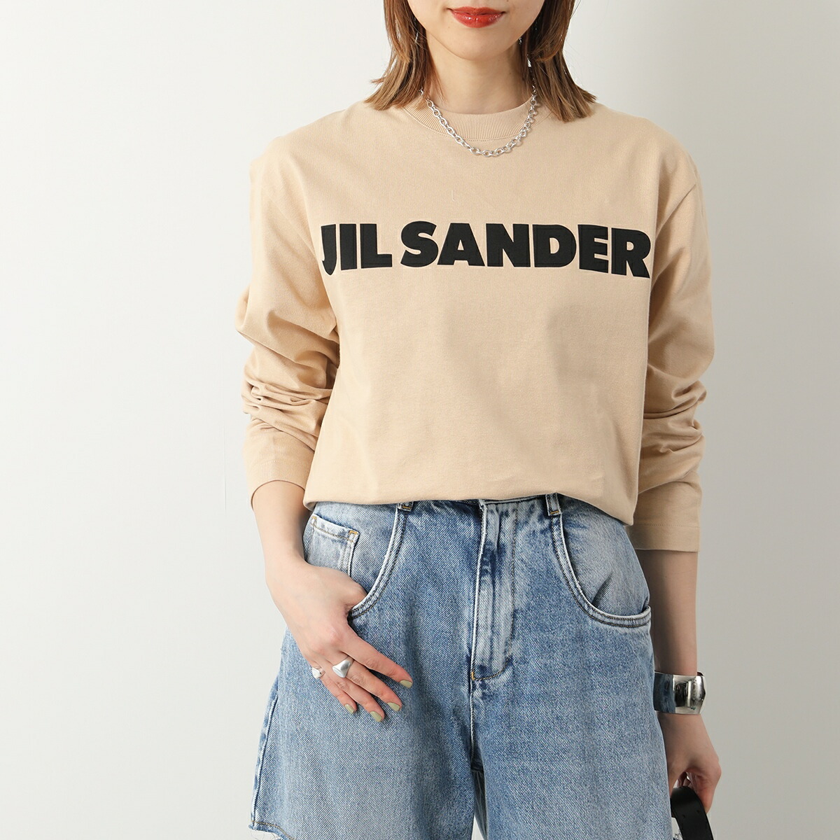 ★JIL SANDER★半袖 ロゴT Tシャツ J40GC0118J20103102 JIL SANDER〉ロゴTシャツ ロゴ小さめ ホワイト (Jil Sander/T