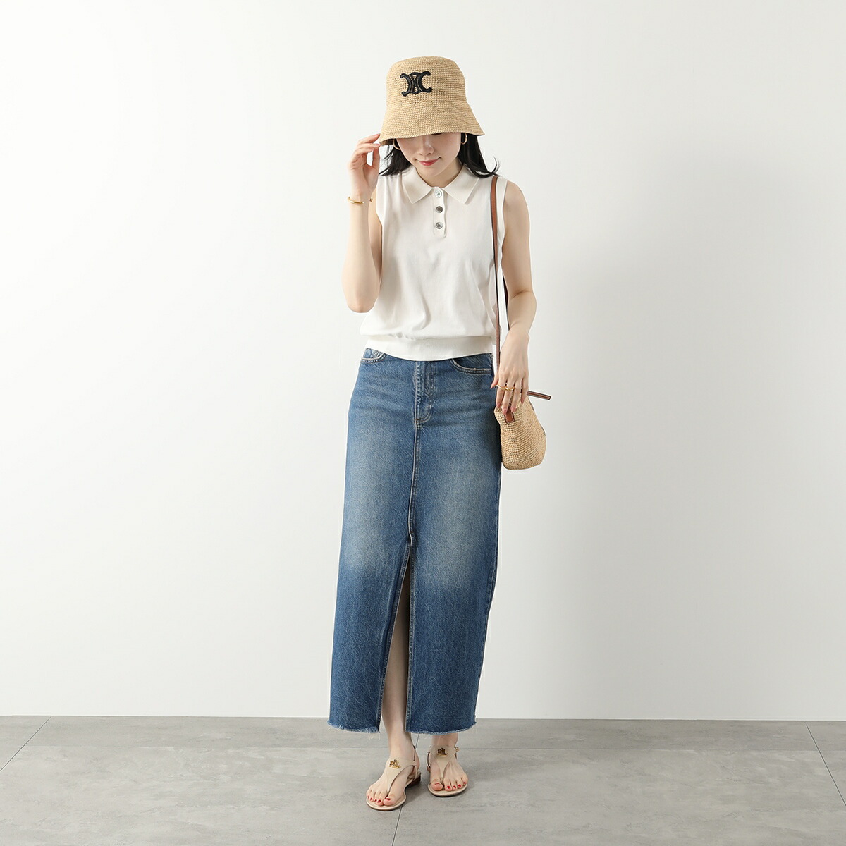 CELINE セリーヌ バケットハット 2AUP7517Q.02NC レディース ラフィア