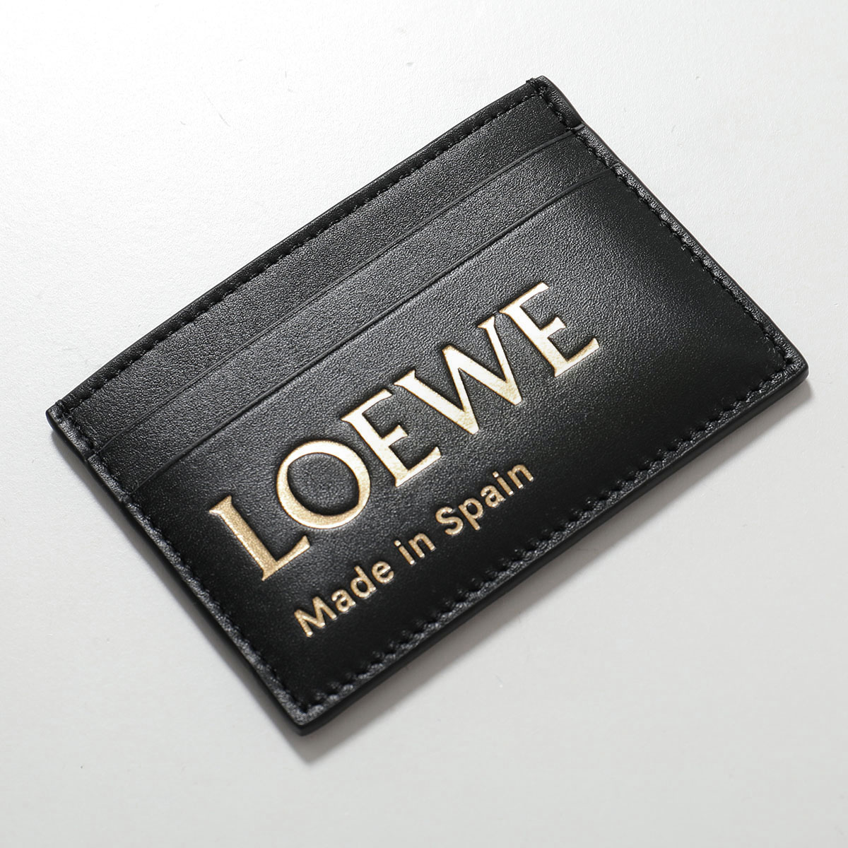 LOEWE 黒 レザー 名刺入れ ロエベ 名刺入れ メンズ レディース 型押しレザー ブラック
