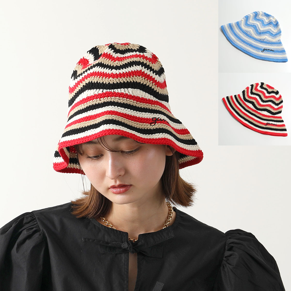 C.P. COMPANY バケットハット レッド UNI 47/バケットハット/Bシンボル/アイランドレッド