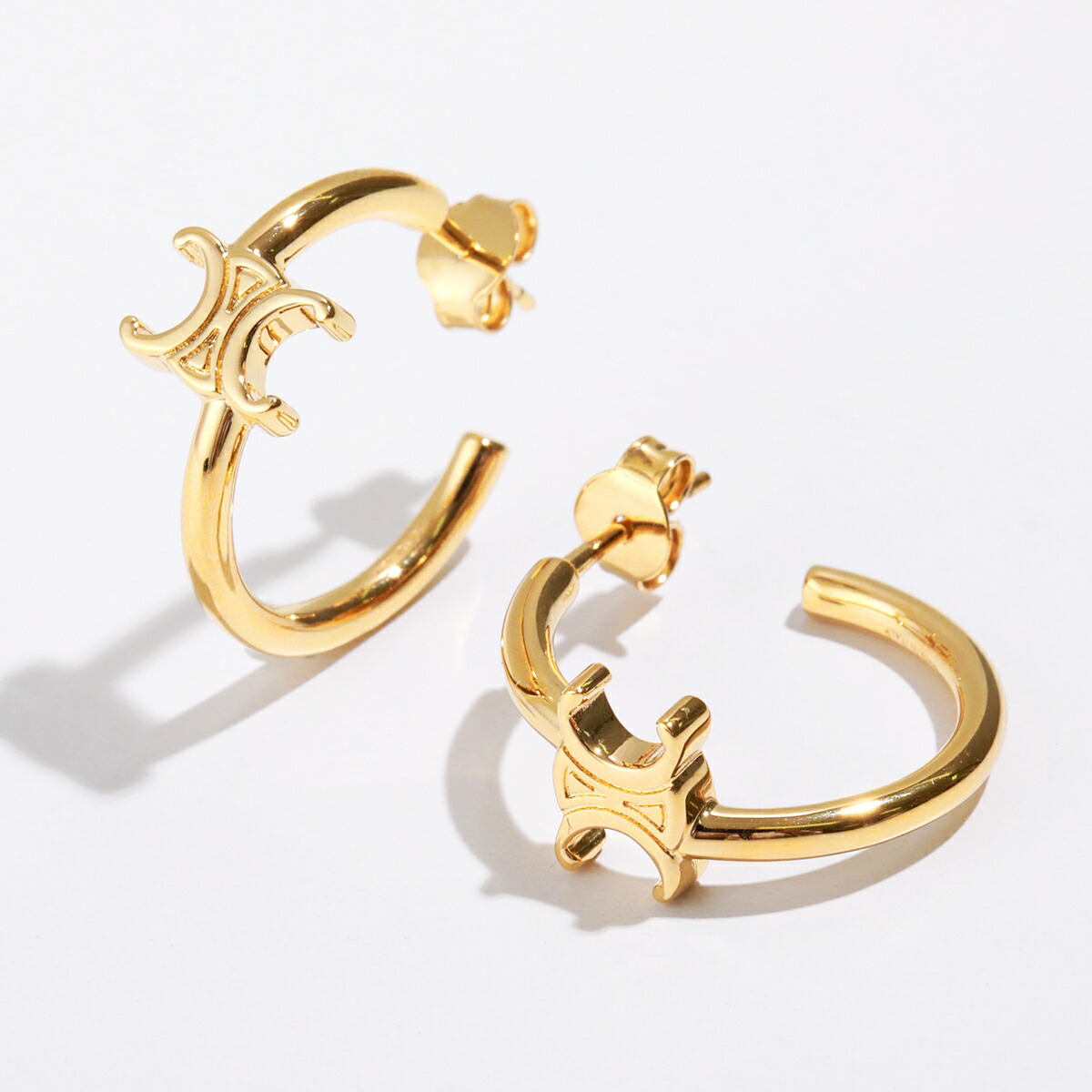 楽天市場】CELINE セリーヌ Triomphe Sparkle Hoops Earrings
