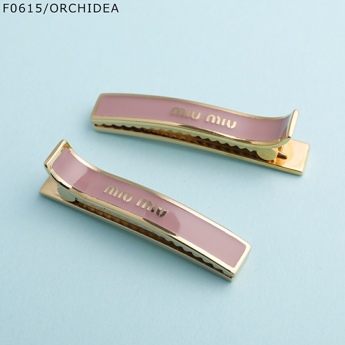 2点セット/miu miu 　ヘアピン ゴールド/ピンク MIUMIU ミュウミュウ ヘアクリップ 5JF136 2F6T レディース 2点セット