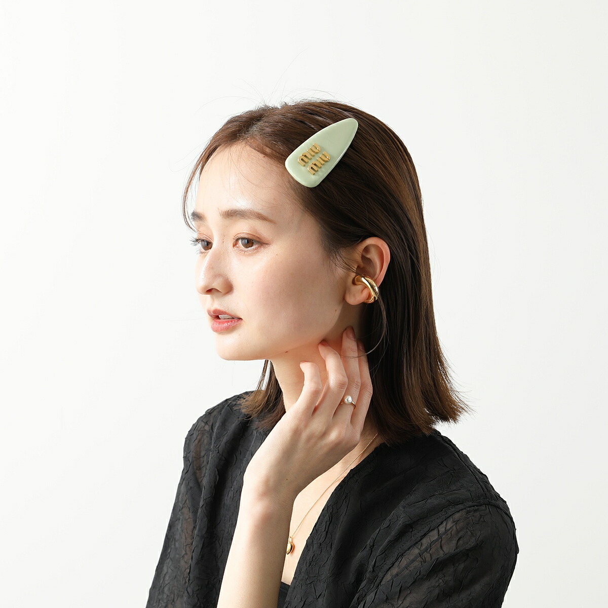 MIUMIU ミュウミュウ バレッタ 5IF092 069 レディース エナメル ヘアクリップ パテントレザー ロゴ ヘアアクセサリー 髪留め  カラー8色【po_sannn】