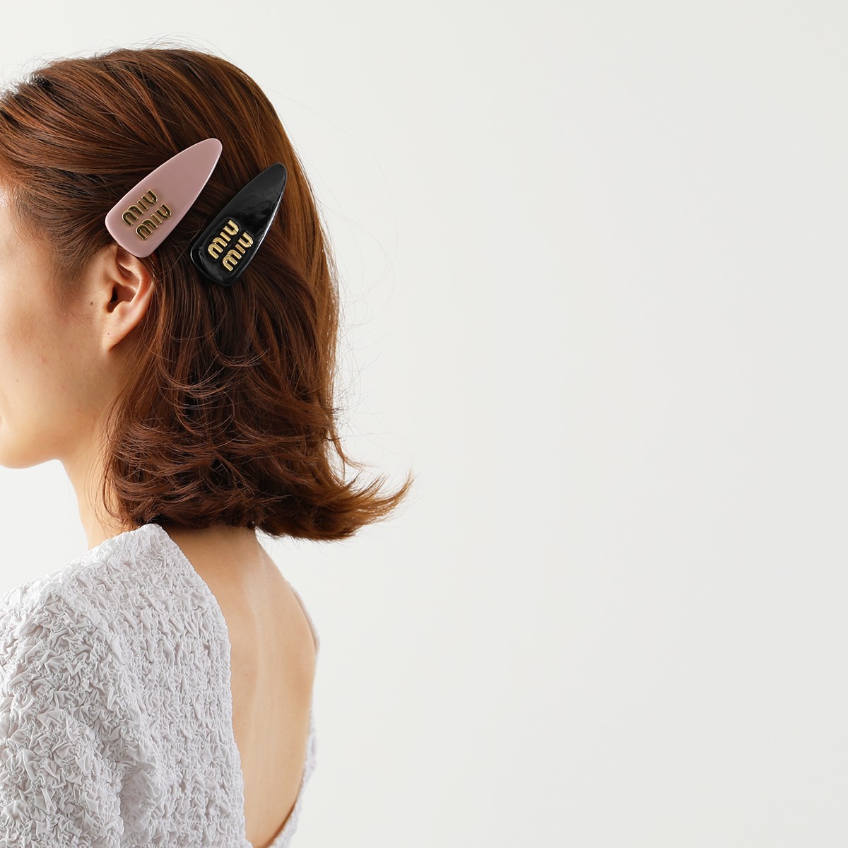 MIUMIU ミュウミュウ バレッタ 5IF092 069 レディース エナメル ヘアクリップ パテントレザー ロゴ ヘアアクセサリー 髪留め  カラー8色【po_sannn】【dc_kikaku】