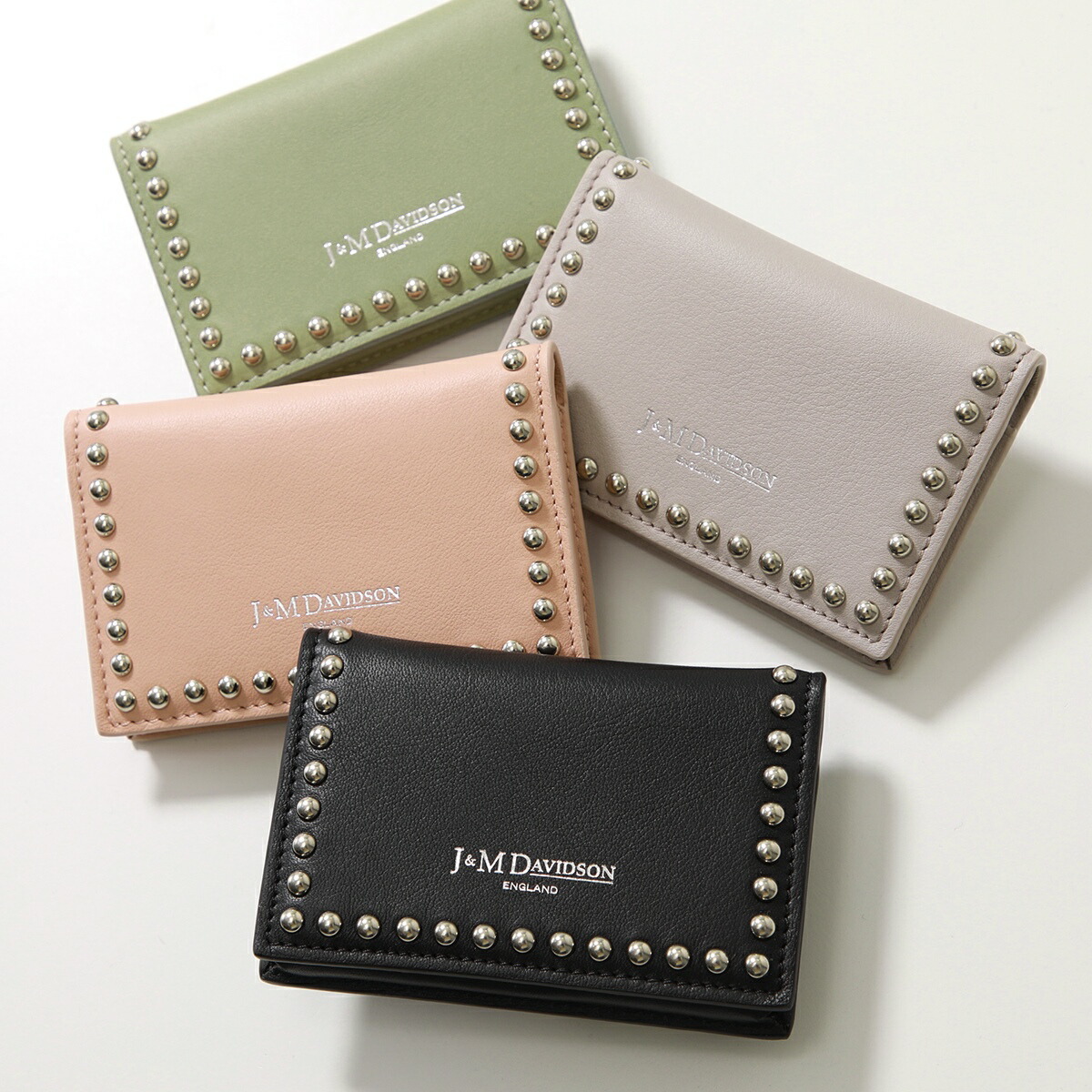 楽天市場】J&M DAVIDSON 三つ折り財布 FOLD WALLET WITH STUDS SFLW-1XX SFLW-1BC SCXX MCXX  レディース レザー スタッズ ミニ財布 豆財布 カラー11色【po_sannn】 : インポートセレクトmusee