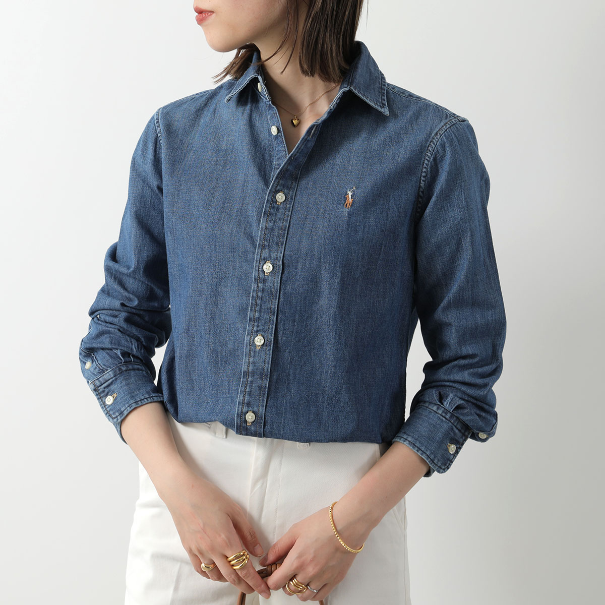 【楽天市場】Polo Ralph Lauren ポロ ラルフローレン デニム シャツ LS CRLTE ST-LONG SLEEVE ...