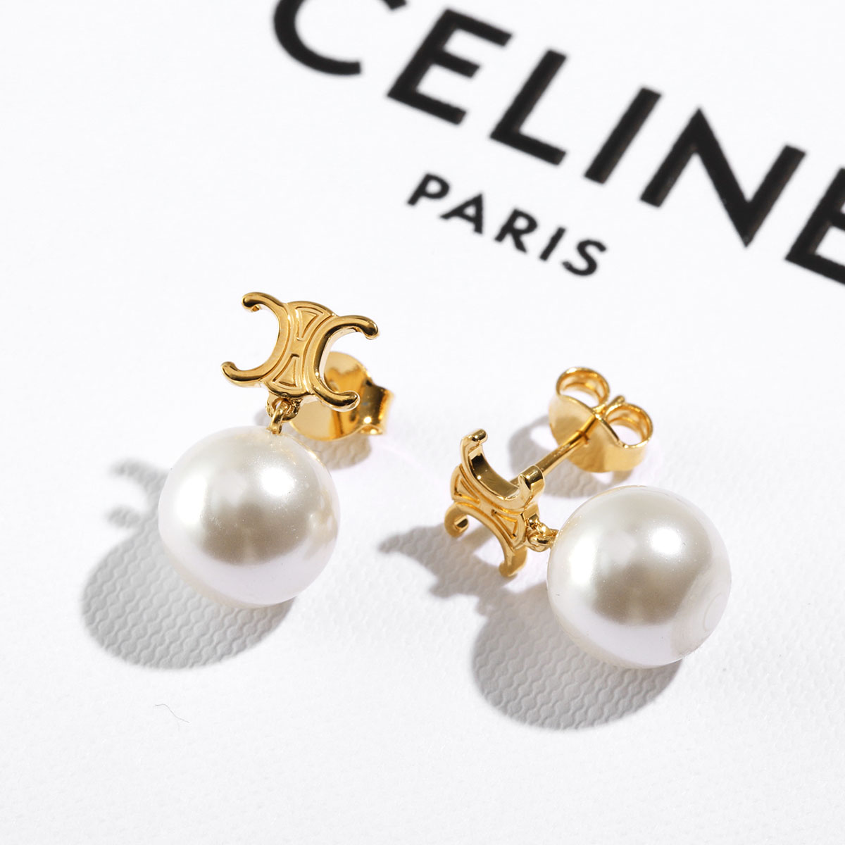CELINE セリーヌ トリンオフ スパークル フープピアス ゴールド ピアス CELINE☆トリオンフ スパークル フープ ピアス♪【送料込