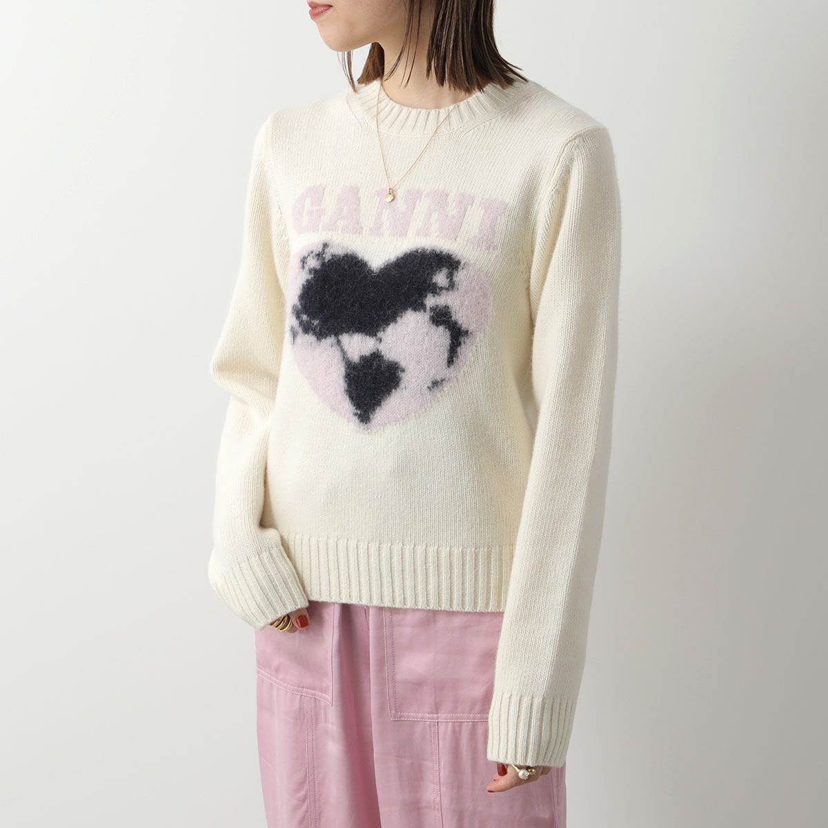 楽天市場】GANNI ガニー 半袖 ニット Melange Rib Short Sleeve