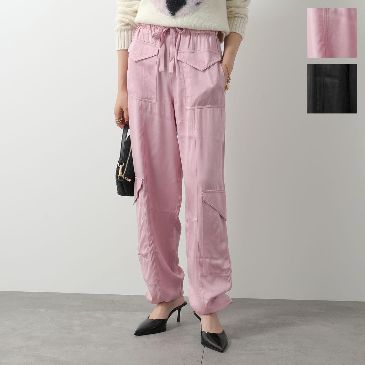 楽天市場】GANNI ガニー カーゴパンツ Light Slub High Waist