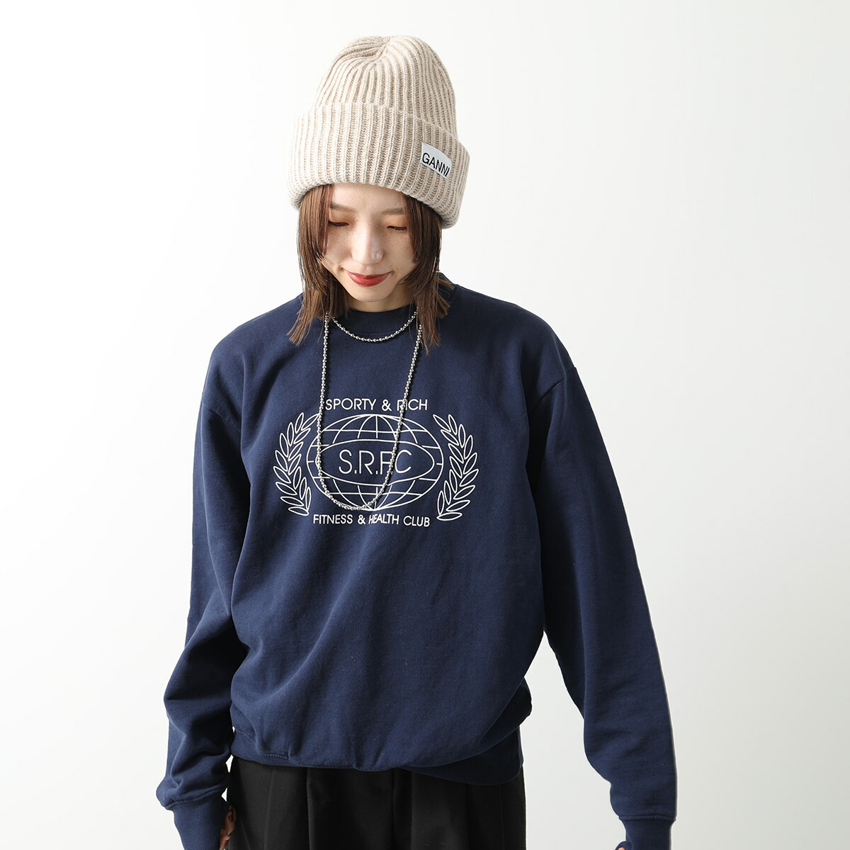 GANNI ガニー ニット帽 Structured Rib Beanie A4429 A6051