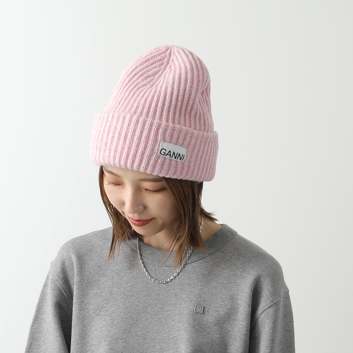 ガニーニット帽 GANNI ガニー ニット帽 Structured Rib Beanie A4429 A6051