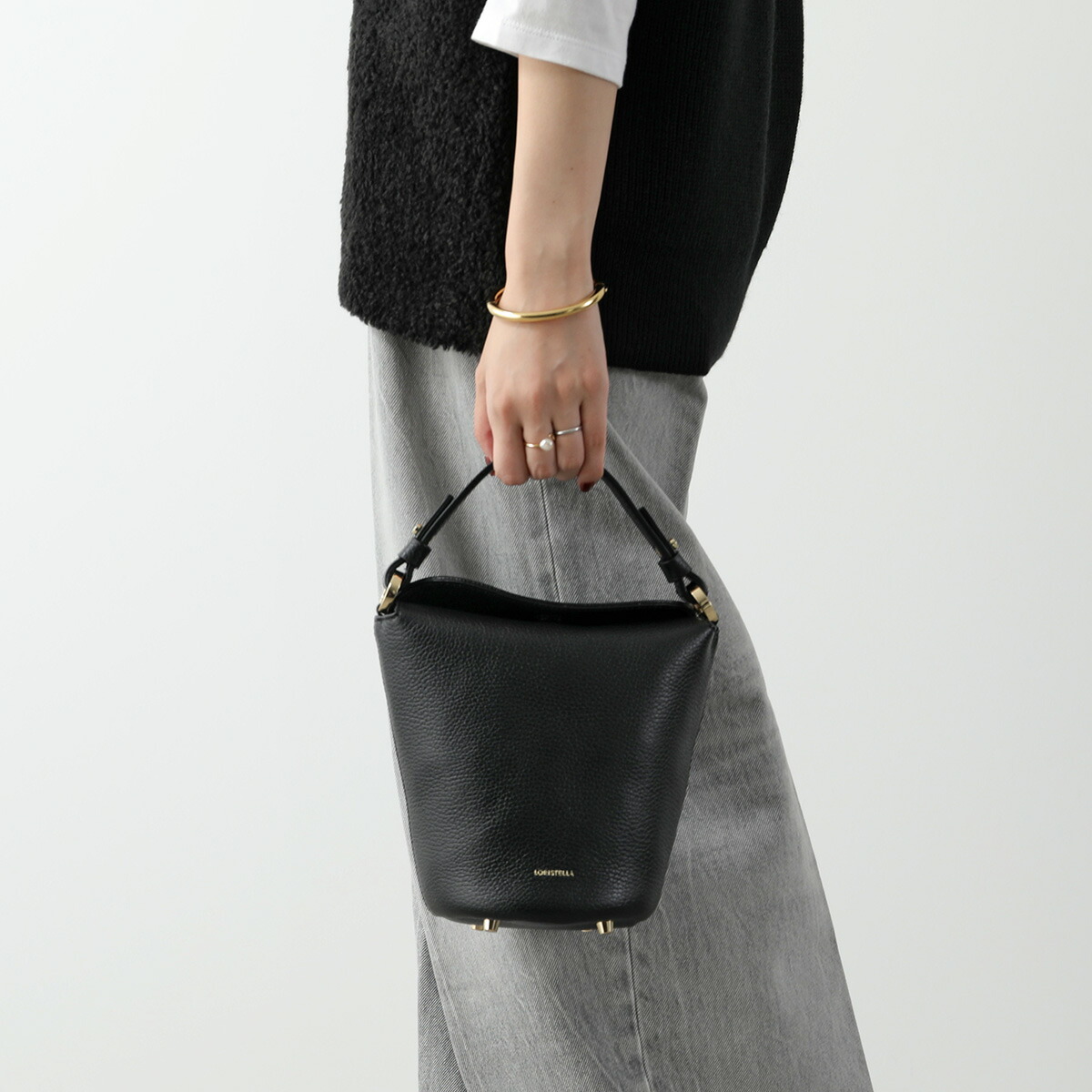LORISTELLA ロリステッラ ハンドバッグ 2814 ELDA レディース レザー ショルダーバッグ バケツバッグ 鞄 NERO