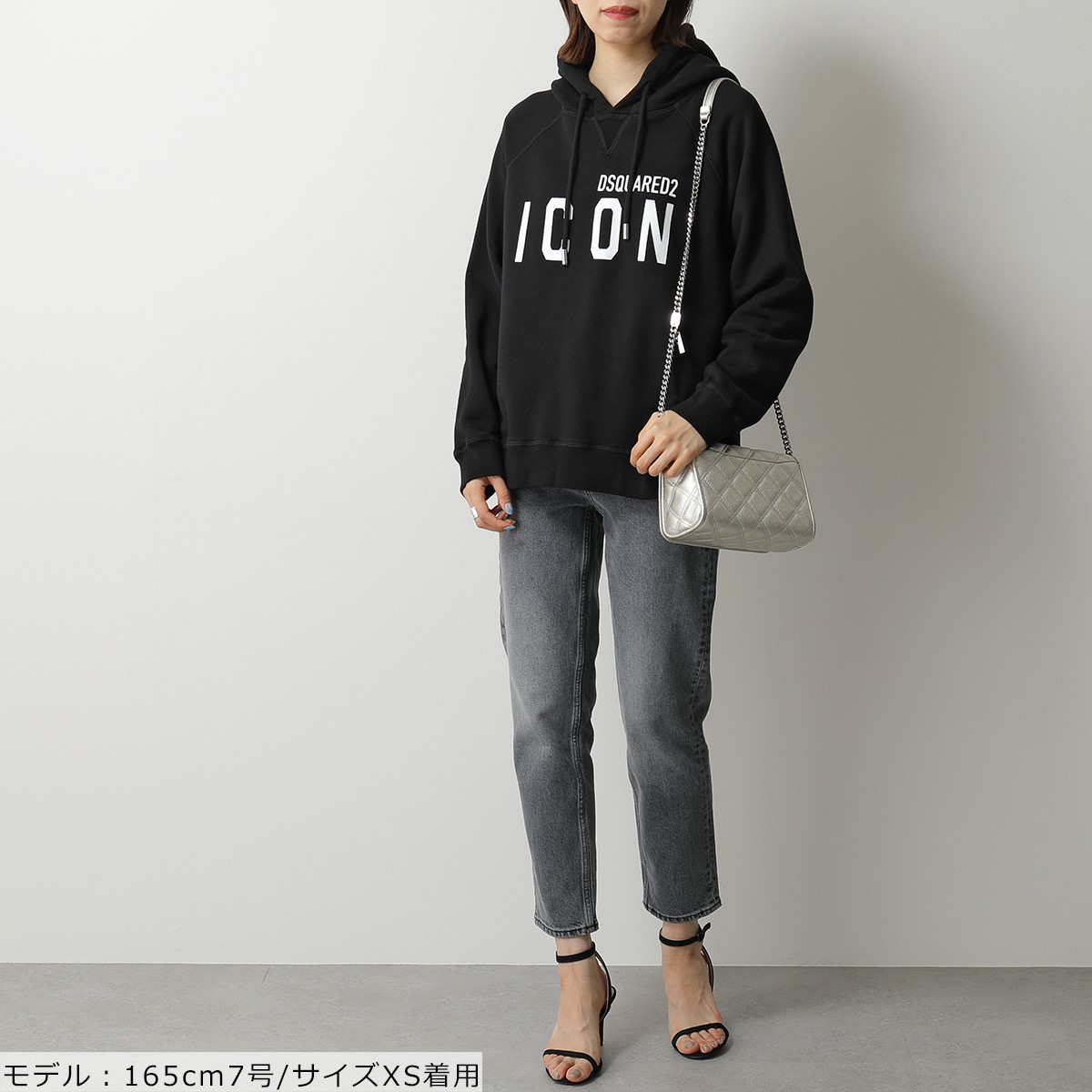 受注生産品 エントリーでポイント最大8倍 10日18時 23時59まで Dsquared2 ディースクエアード S80gu0004 S25042 Icon Hooded Sweatshirt スウェット プルオーバー パーカー 900 Black レディース お買得最安値