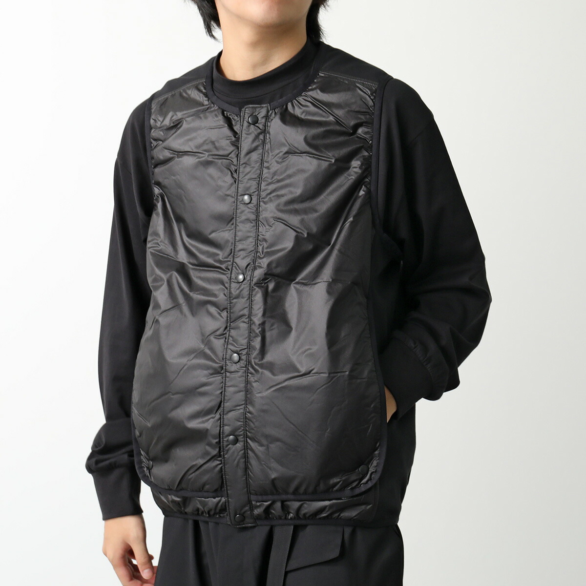 Y-3 ワイスリー ベスト M LINER VEST IW7477 メンズ ナイロン ライナー 異素材切替 ロゴ BLACK｜インポートセレクトmusee