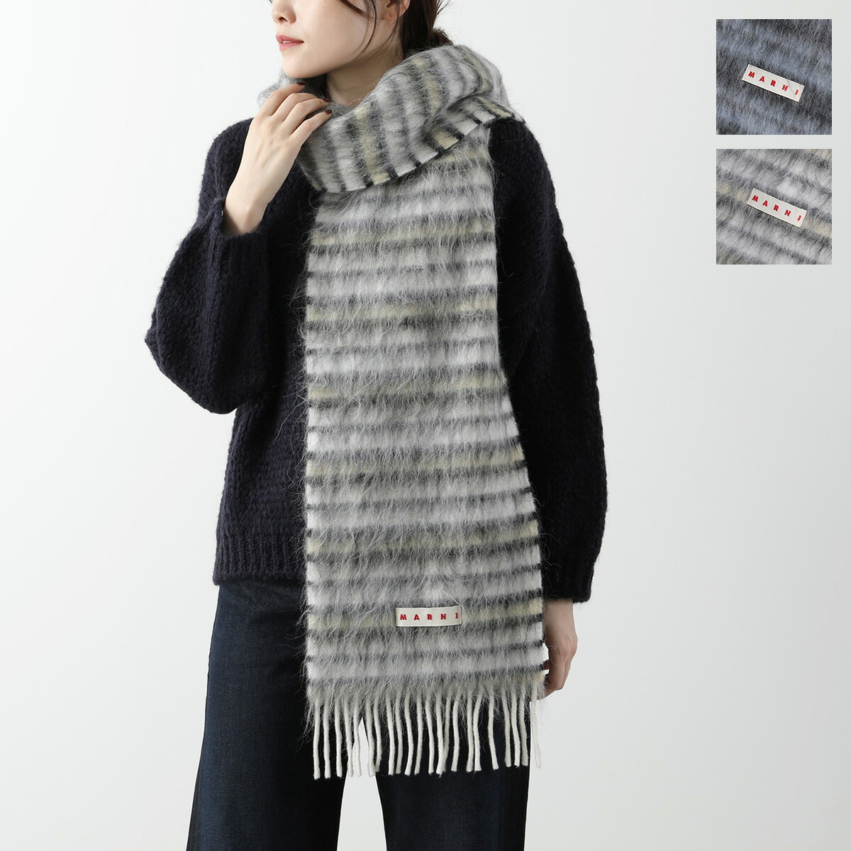 Marni マフラー　SCZC0066Y0 UAW033 / JQW60 MARNI マルニ マフラー SCZC0066Y0 UAW033 メンズ ロゴ