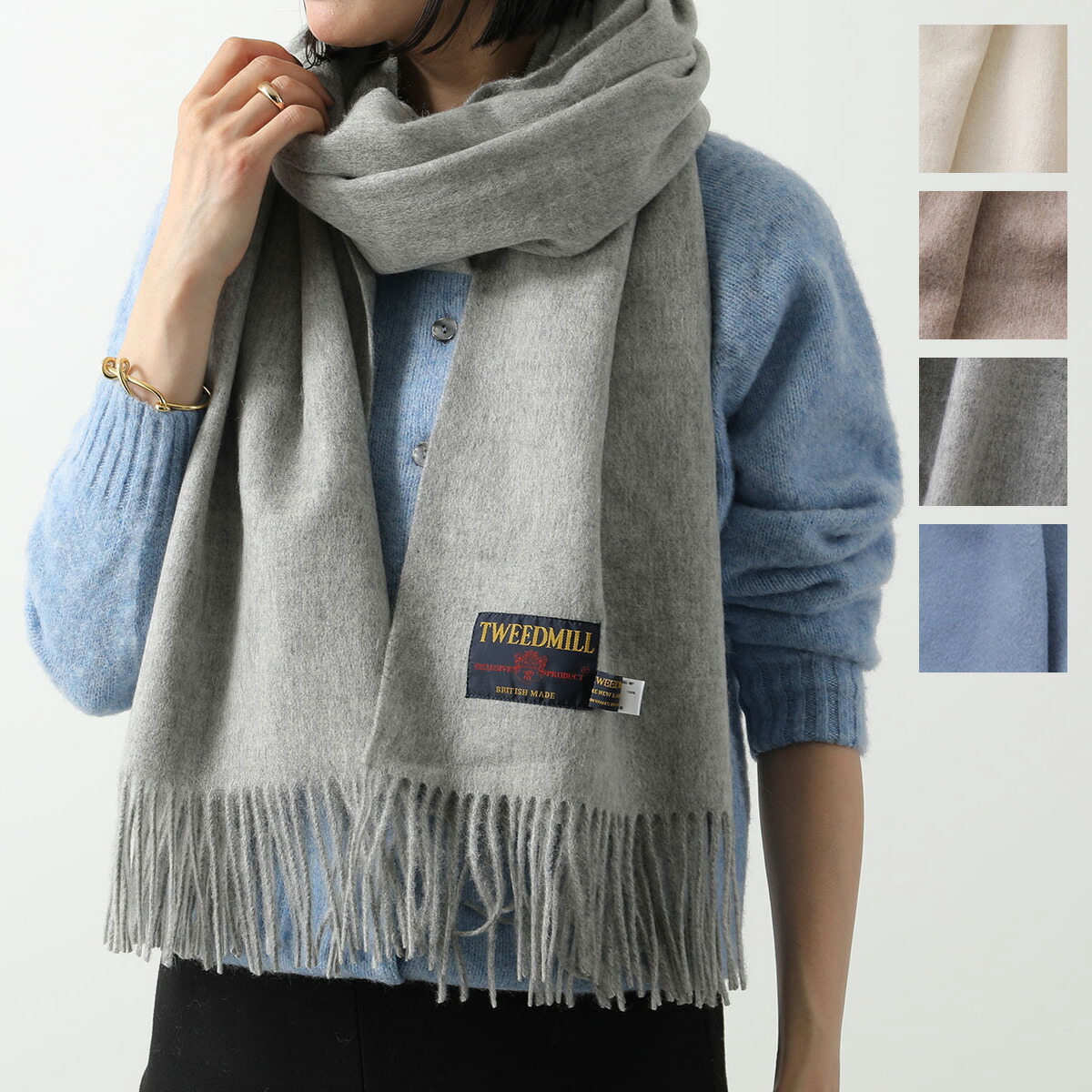 TWEED MILL ツイードミル チェックマフラー ストール ◇TWEEDMILL(ツイードミル) チェックマフラー48cm（ストール