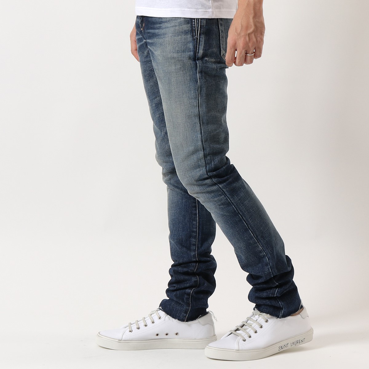 楽天市場 Saint Laurent サンローランパリ Y3r デニム ジーンズ ジップフライ ダメージ加工 ウォッシュ 4351 メンズ Ts 10 インポートセレクト Musee