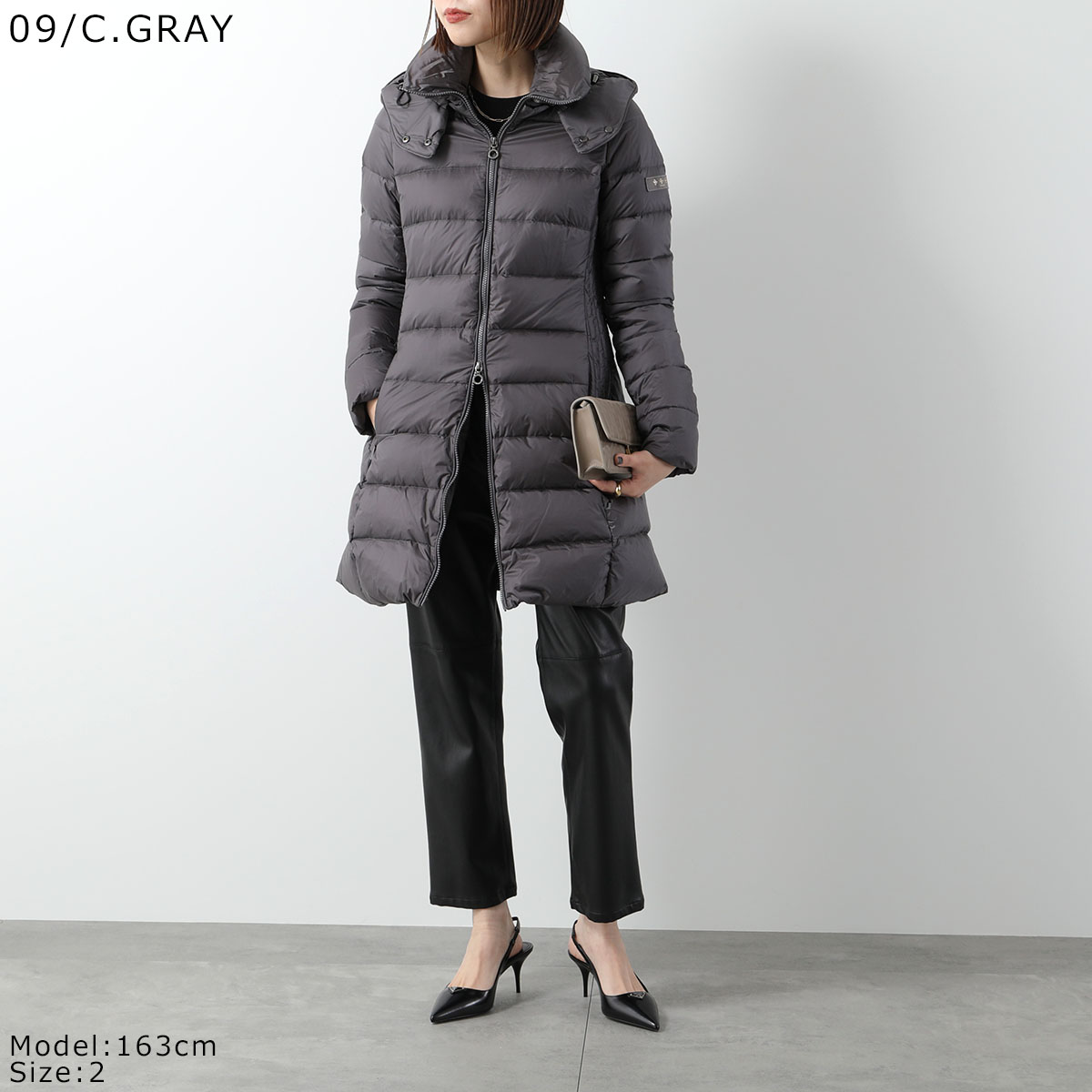 【626】カード付き　タトラス　ポリテアマ　フード付きロングダウンジャケット　C TATRAS（タトラス） ダウンジャケット レディース POLITEAMA