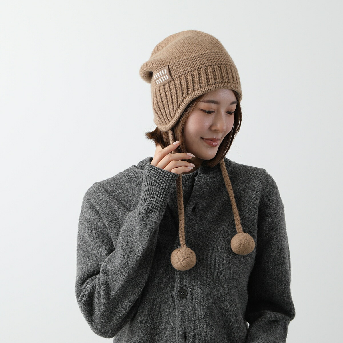 MIUMIU ミュウミュウ ニット帽 5HC324 2F8S レディース ウール