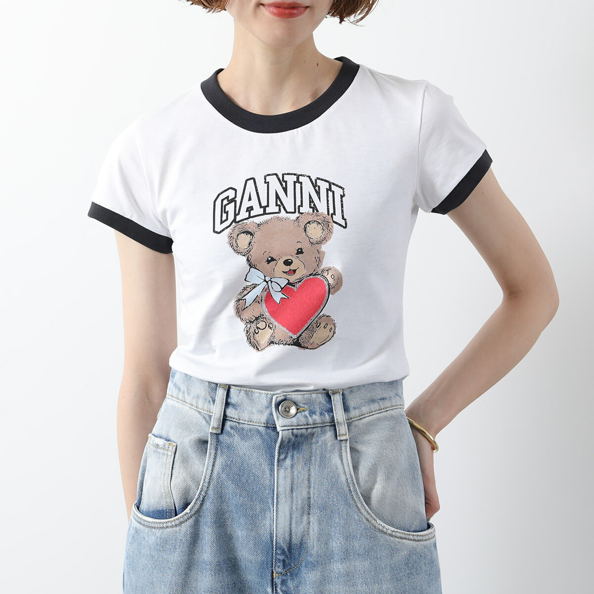 楽天市場】GANNI ガニー 半袖 Tシャツ Basic Jersey Tattoo Lace