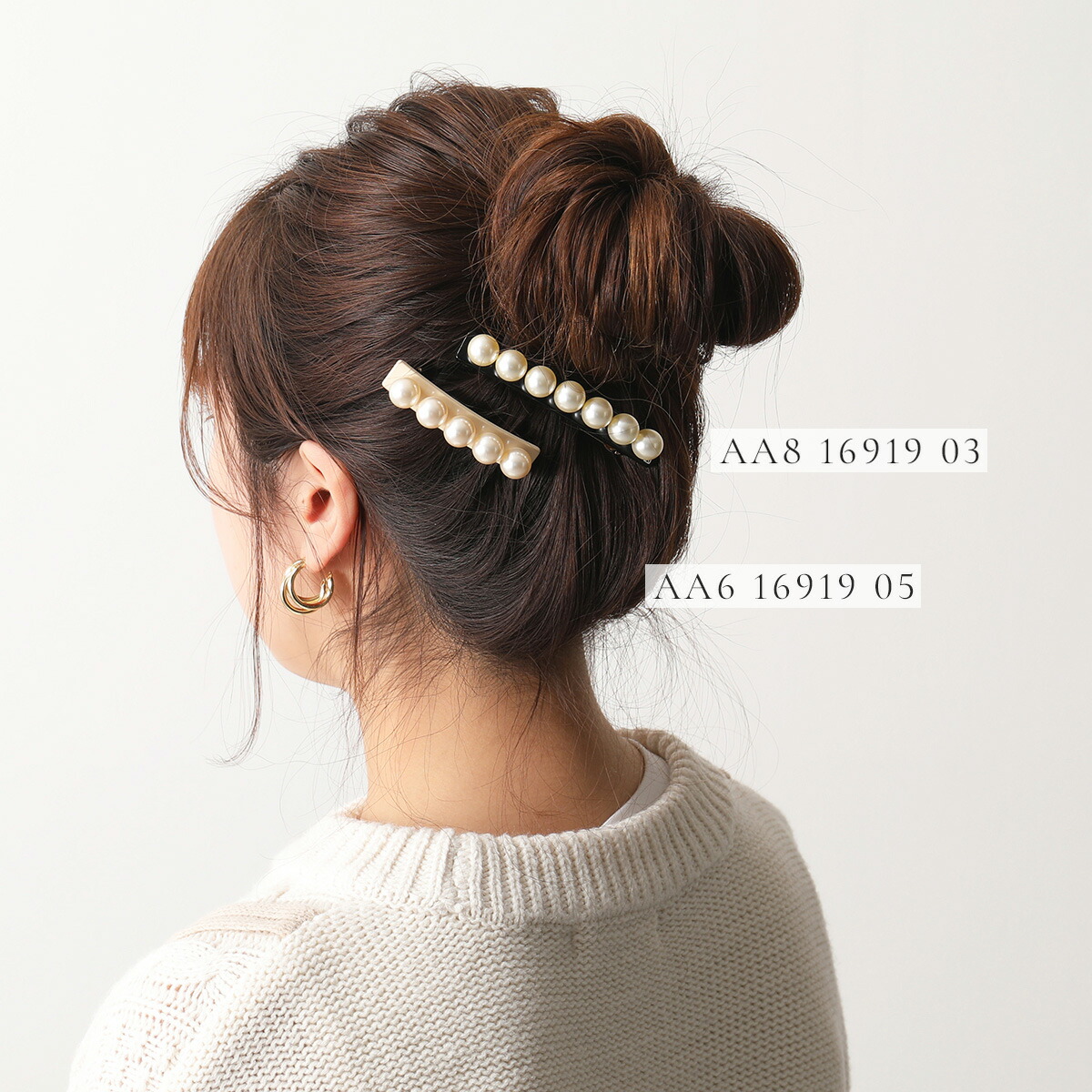 【最大2万円OFFクーポン対象・9/30～10/1限定】ALEXANDRE DE PARIS アレクサンドル ドゥ パリ バレッタ AA6-16919-05 BARRETTE レディース 髪留め ヘアアクセサリー パール カラー5色