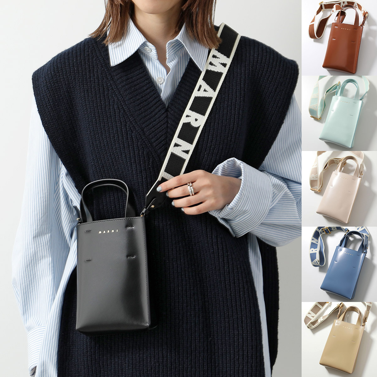 楽天市場】MARNI マルニ ショルダーバッグ PUFF SMALL HOBO