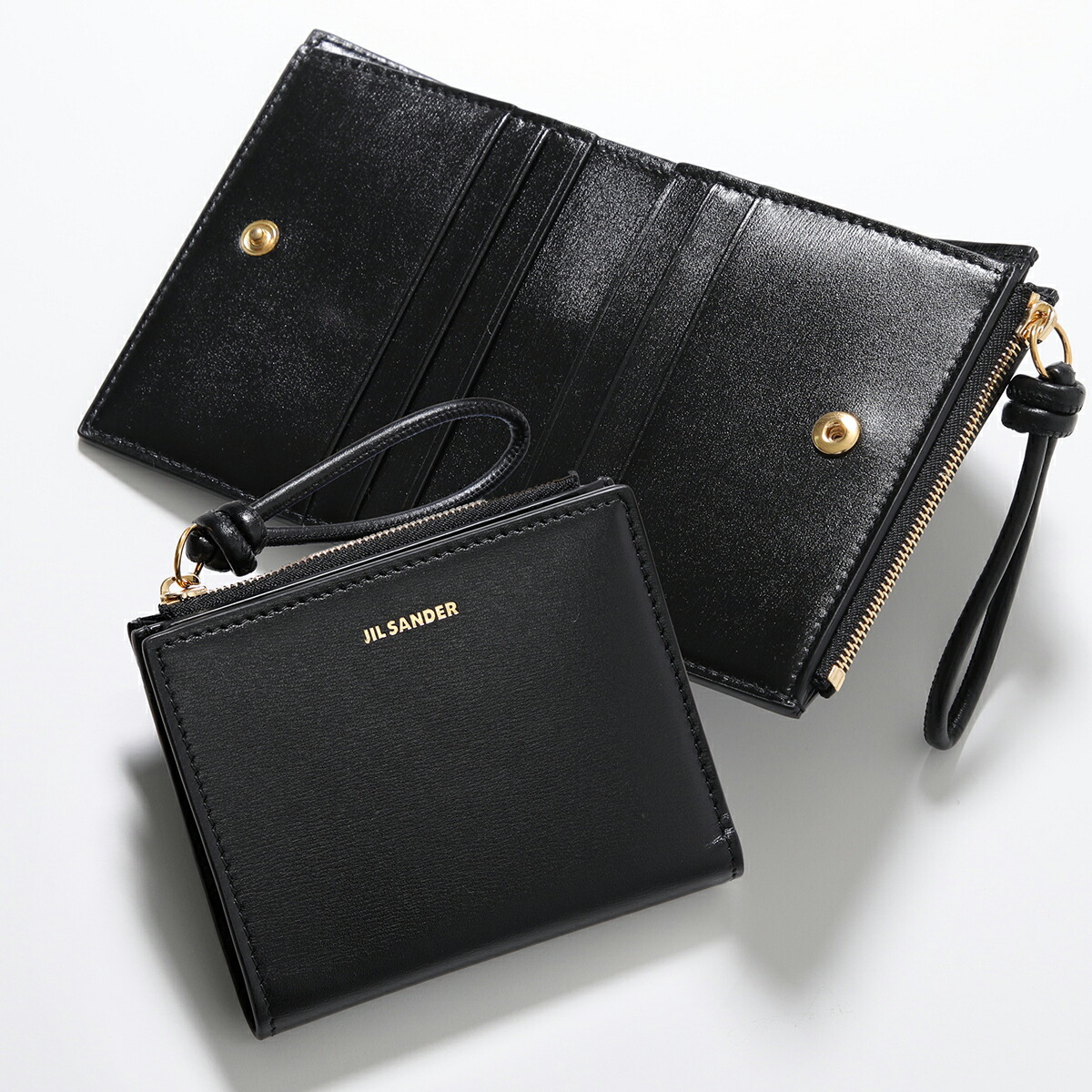 美品✨ジルサンダー コインケース レザー クロコ型押し 黒 L字 タングル 美品✨ジルサンダー コインケース レザー クロコ型押し 黒 L字