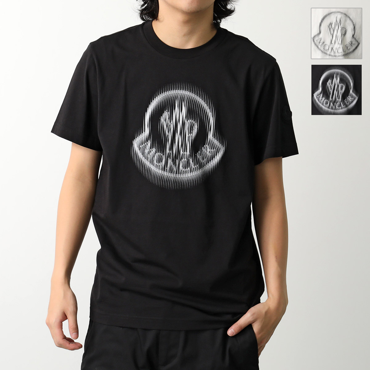 【MONCLER】最新作★HEART LOGO刺繍 コットン Tシャツ Black Embroidered Heart Logo Cotton T-Shirt - Tops & T