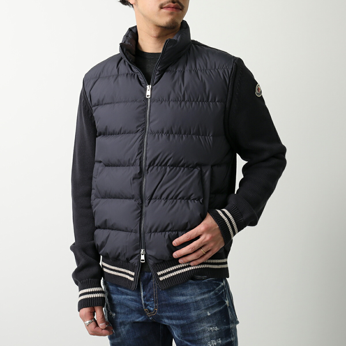 【MONCLER】モンクレールニットダウンカーディガン  ライトジャケット MONCLER モンクレール ダウン ジップアップ ニット カーディガン