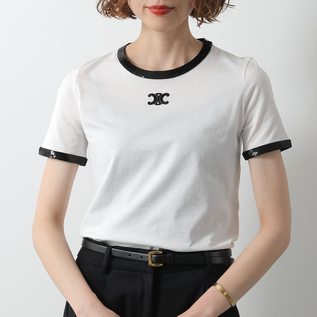 CELINE ブラック ロゴ Tシャツ XS 完全正規品】CELINE ブラック ロゴ Tシャツ - メルカリ
