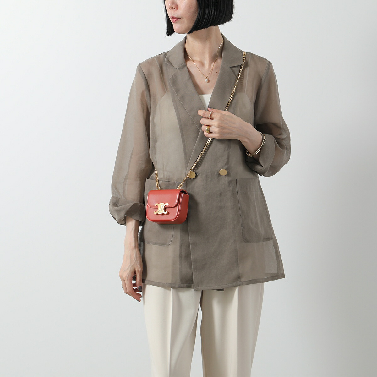 ★上品な異素材ミックス★【CELINE】ROMY WEEKEND ショルダー 7/18～21限定・最大2万円OFFクーポン配布中】CELINE セリーヌ
