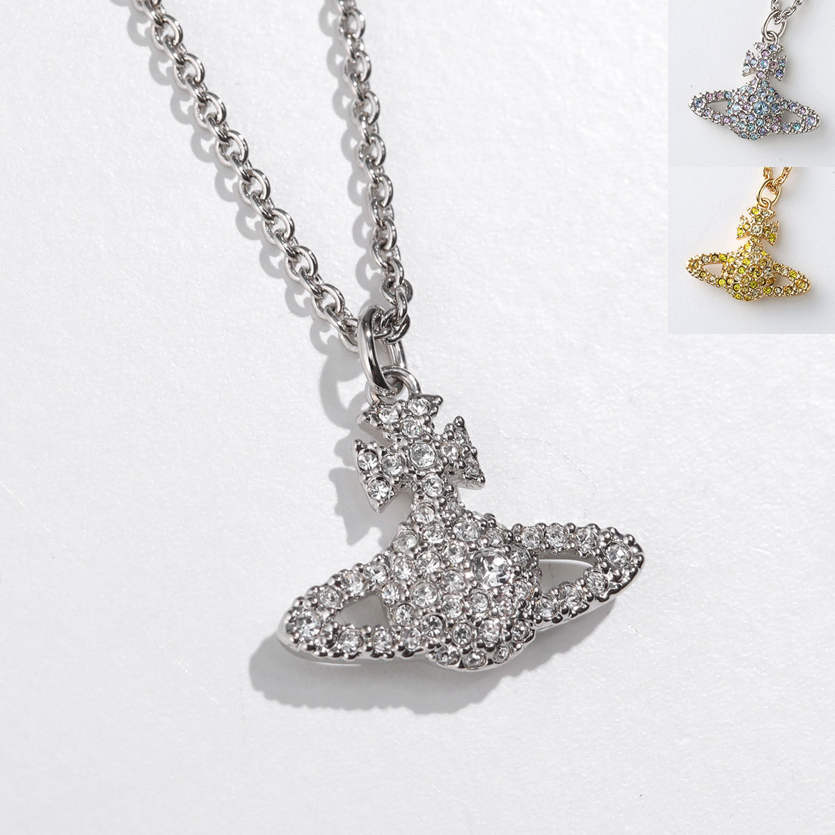 Vivienne Westwood ヴィヴィアンウエストウッド ネックレス GRACE BAS RELIEF PENDANT 63020092 レディース オーブ クリスタル P116/PLATINUM/CRYSTAL-Crystal｜インポートセレクトmusee