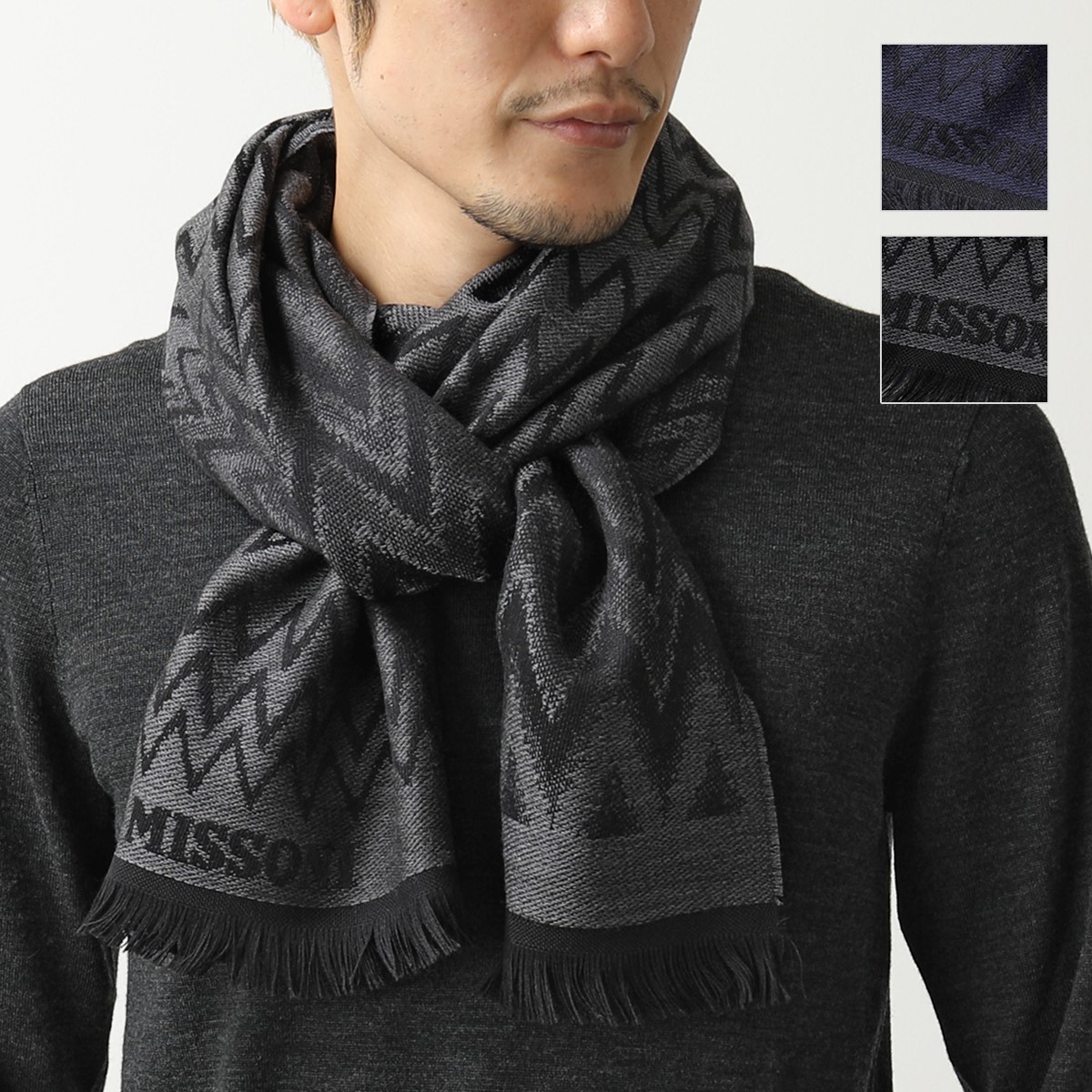 楽天市場 Missoni ミッソーニ Sc36wop08 カラー2色 ウール マフラー ストール 幾何学柄 メンズ インポートセレクト Musee