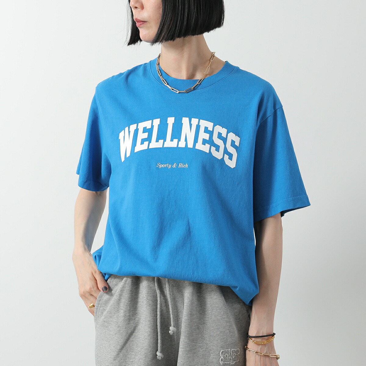 SPORTY＆RICH スポーティアンドリッチ Tシャツ TSAW2389 レディース 半袖 カットソー クルーネック コットン ちびロゴT VERDE SPORTY&RICH SPORTY＆RICH スポーティアンドリッチ Tシャツ
