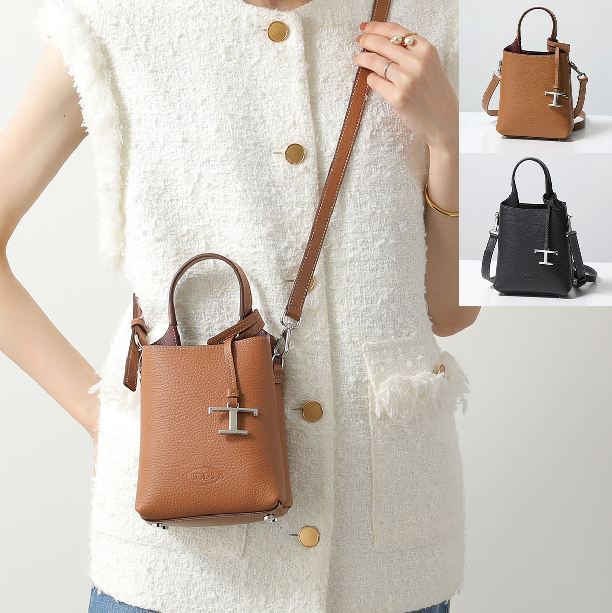 TODS トッズ ショルダーバッグ マイクロ APA P. TELEFONO PENDENTE T MICRO XBWAPAT9000QRI レディース レザー ハンドバッグ ポシェット Tチャーム ロゴ 鞄 カラー12色 XBWAPAT9000QRIB999｜インポートセレクトmusee