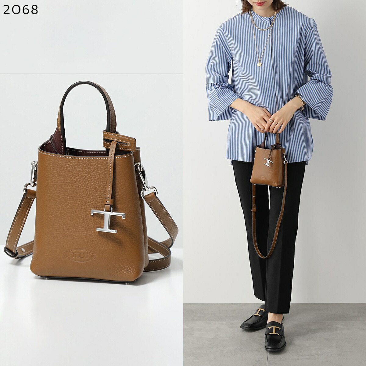 【 人気商品, 芸能人着用アイテム】Tod's レザーハンドバッグ TODS トッズ ショルダーバッグ マイクロ APA P. TELEFONO