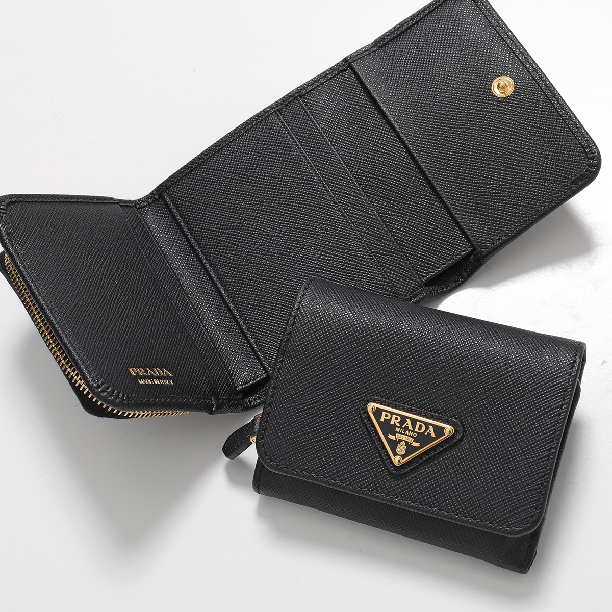 高評価アイテム 楽天市場】PRADA プラダ 二つ折り財布 SAFFIANO TRIANG 小物
